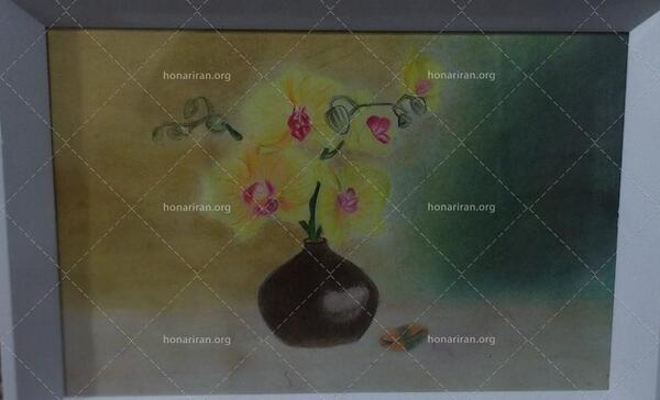 عکس نقاشی گل ارکیده با رنگ روغن