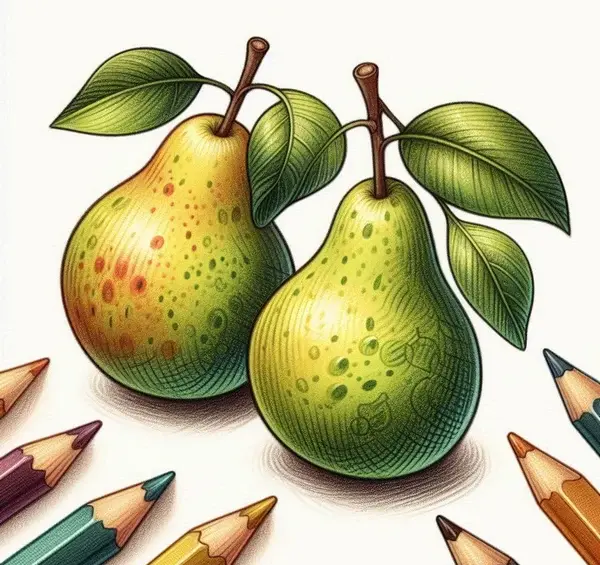 عکس نقاشی گلابی زیبا