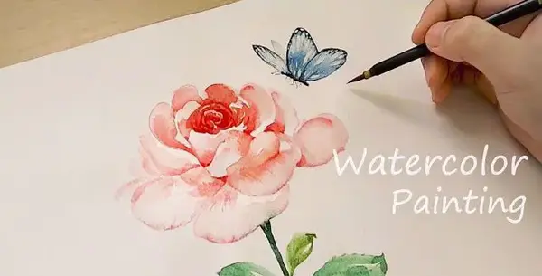 عکس نقاشی گل آبرنگ ساده