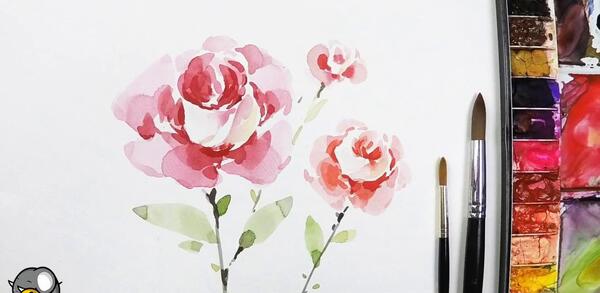عکس نقاشی گل آبرنگ ساده