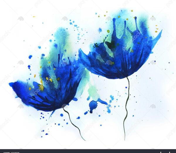 عکس نقاشی گل آبرنگ ساده