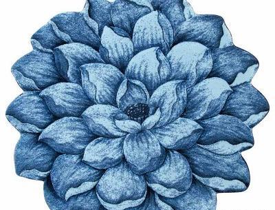 عکس نقاشی گل آبی رنگ