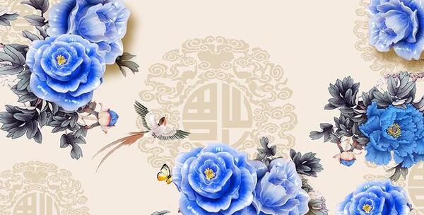 عکس گل رز آبی نقاشی