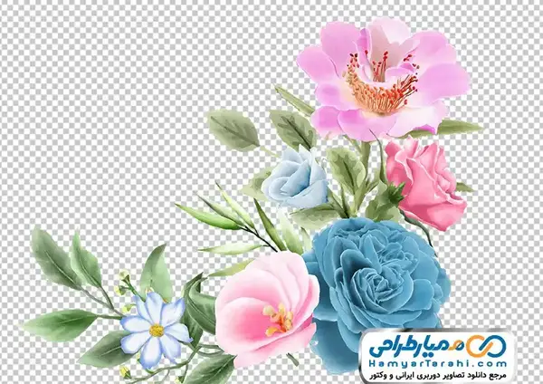 عکس طرح نقاشی گل رز آبی