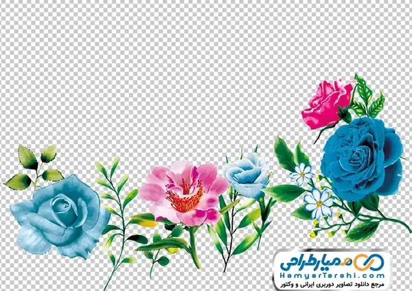 عکس طرح نقاشی گل رز آبی