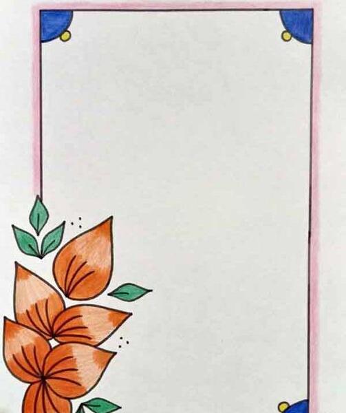 عکس نقاشی گل برای حاشیه برگه اچار
