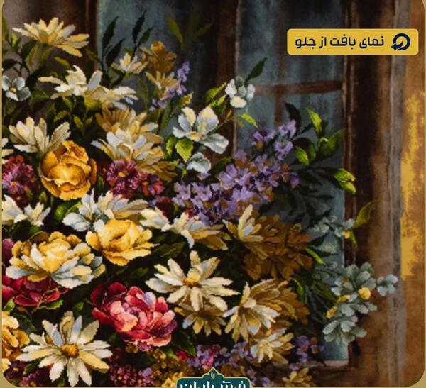 عکس نقاشی گل بابونه روی بوم