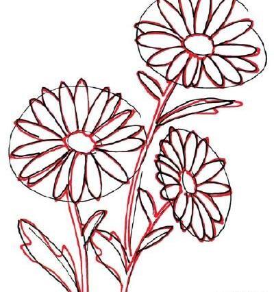 عکس نقاشی گل بابونه کودکانه