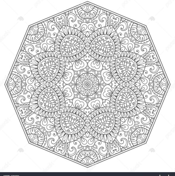 عکس نقاشی گل با اشکال هندسی برای بزرگسالان