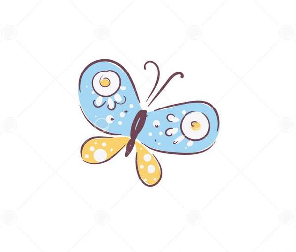 عکس نقاشی گل و پروانه فانتزی