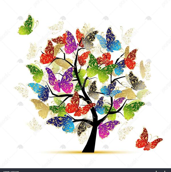 عکس نقاشی پروانه گل گلی