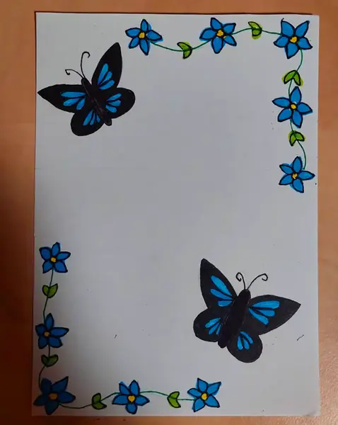 عکس نقاشی پروانه گل گلی