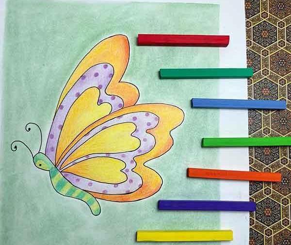 عکس نقاشی پروانه گل گلی