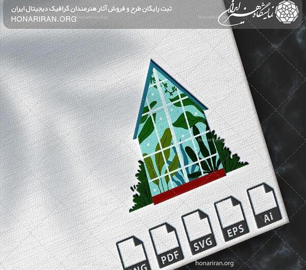 عکس نقاشی گلخانه ساده