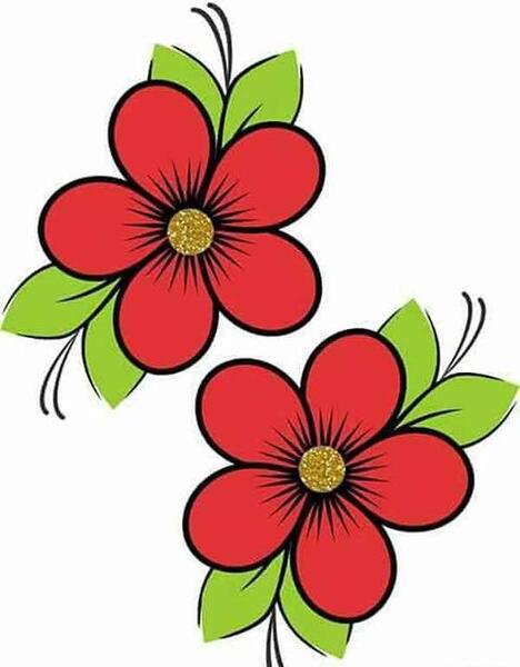 عکس نقاشی گل خفن ساده
