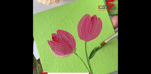 عکس نقاشی دخترانه گل لاله