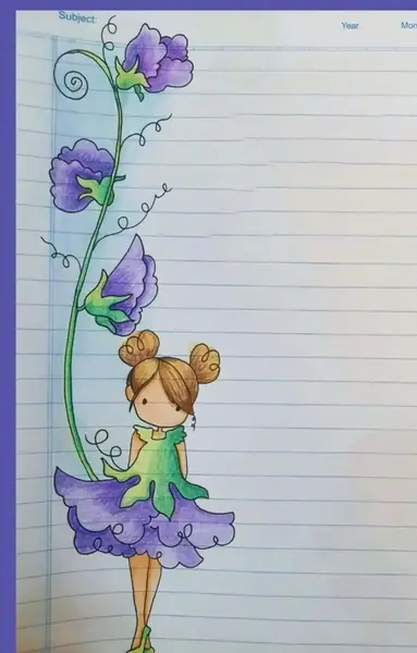 عکس نقاشی گل برای دفتر مشق