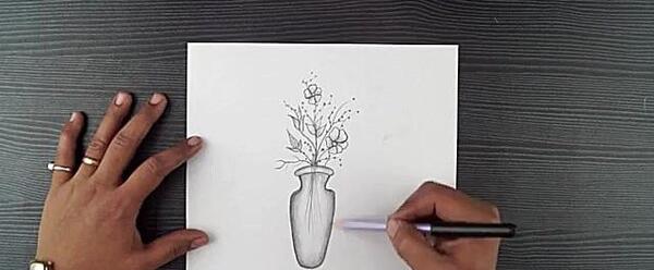 عکس نقاشی گلدان آسون