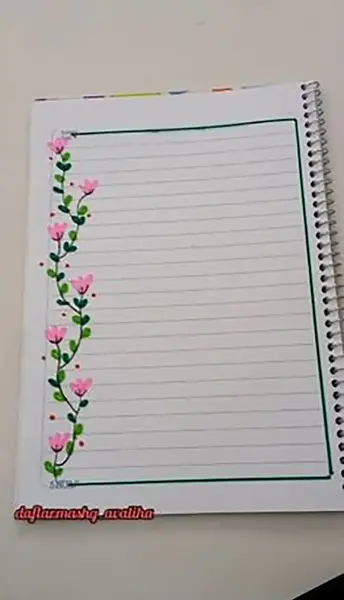 عکس نقاشی گل دور دفتری
