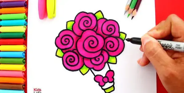 عکس فیلم نقاشی گل رز آسان