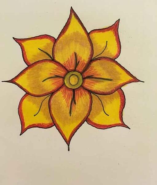 عکس نقاشی گل زرد اسان