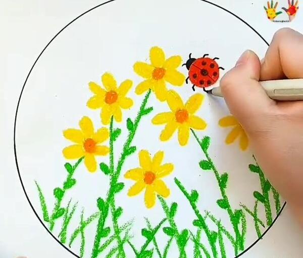 عکس نقاشی گل زرد اسان