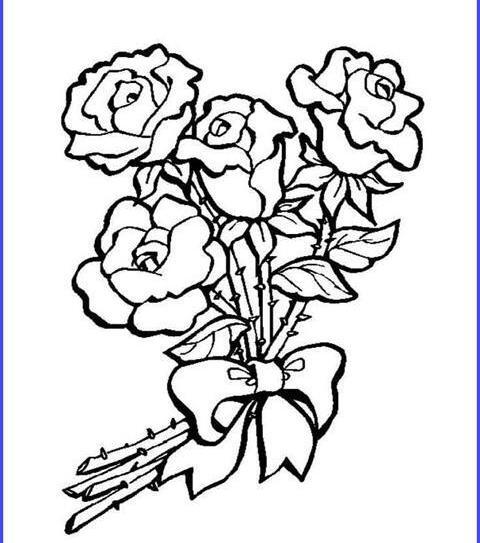 عکس نقاشی گل رز ساده و زیبا