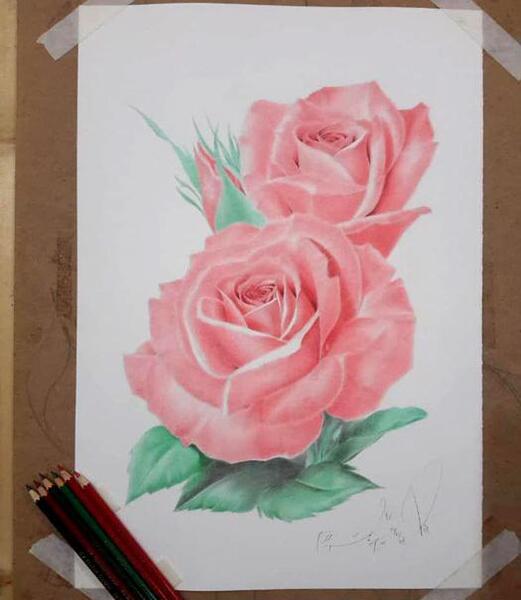 عکس آموزش نقاشی گل ساده با مداد