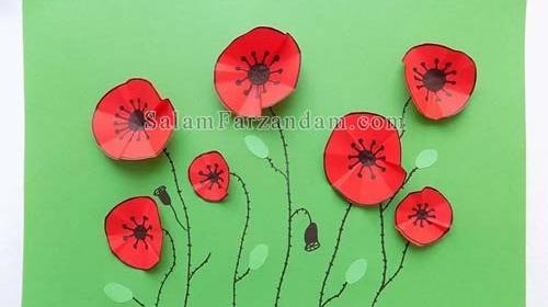 عکس نقاشی گل شقایق آسان