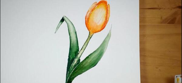 عکس نقاشی گل شیپوری روی پارچه