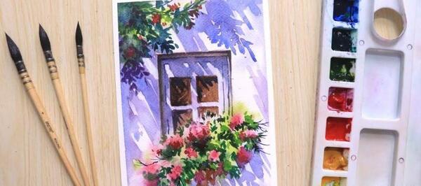 عکس نقاشی گل شمعدانی ساده