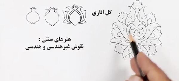 عکس نقاشی گل شاه عباسی با رنگ