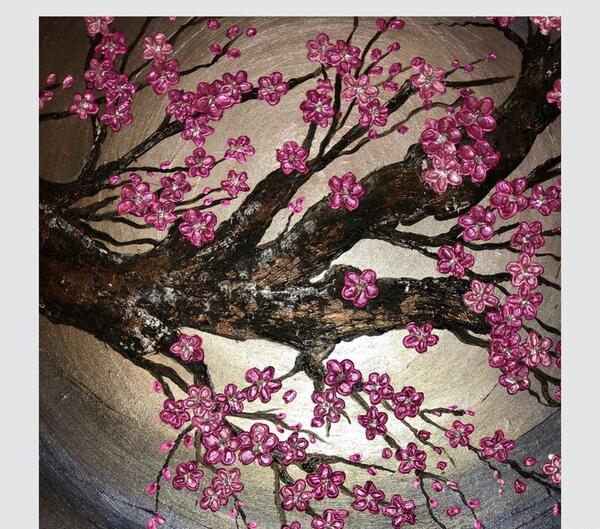 عکس نقاشی گل شکوفه گیلاس