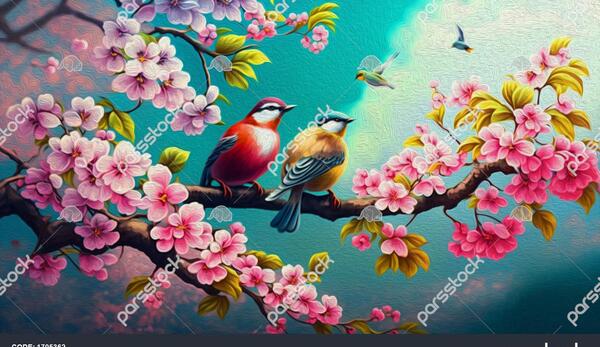 عکس نقاشی گل شکوفه