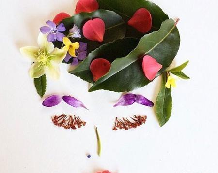 عکس نقاشی صورت با گل