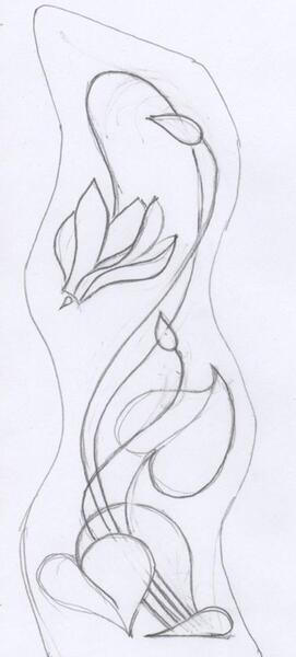عکس نقاشی طراحی گلدان