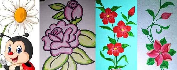 عکس نقاشی با گل طبیعی