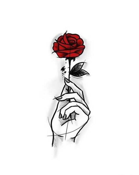عکس نقاشی با گل طبیعی