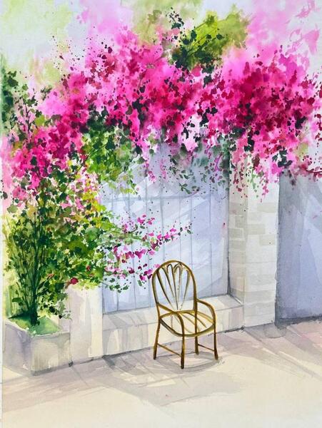 عکس نقاشی گل و طبیعت