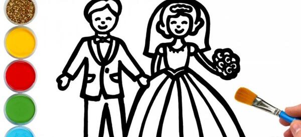 عکس نقاشی دسته گل عروس