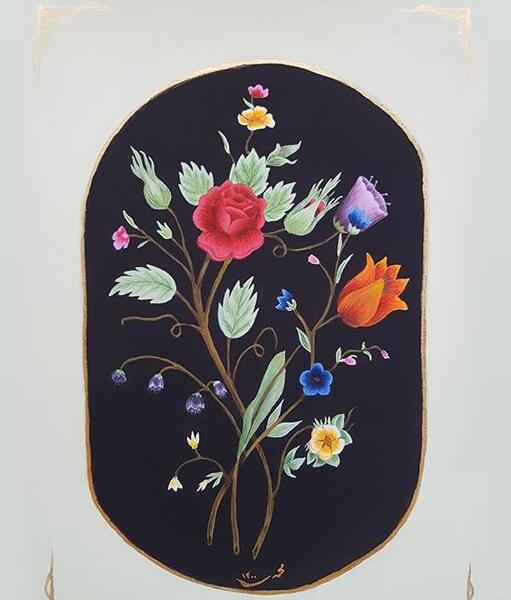 عکس نقاشی دسته گل عروس