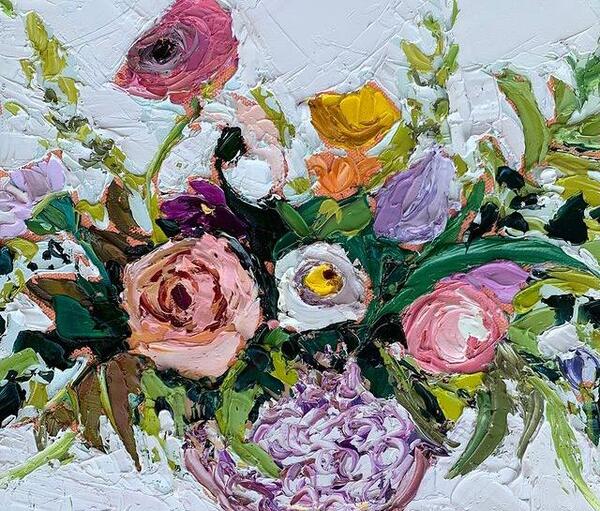 عکس نقاشی درمورد گل فروشی