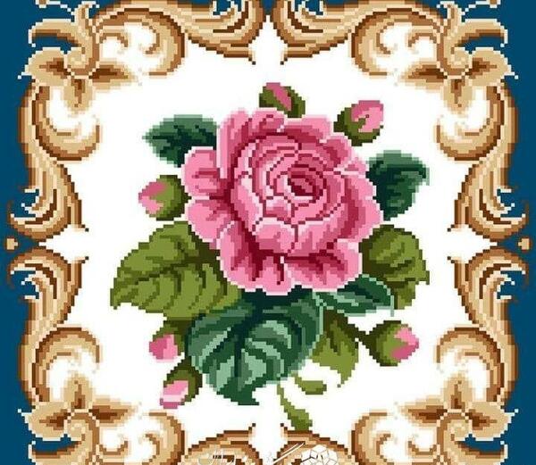 عکس نقاشی گل روی فرش