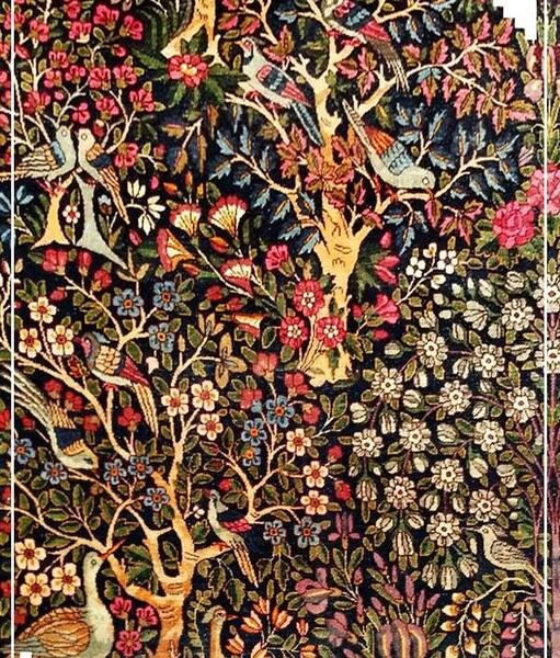 عکس نقاشی گل روی فرش
