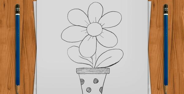 عکس نقاشی گل کوچک و آسان