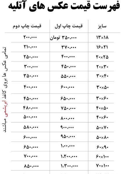 قیمت عکس آتلیه کودک سال ۱۴۰۲