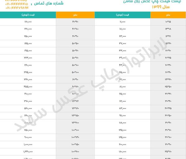 قیمت عکس آتلیه ای روی شاسی