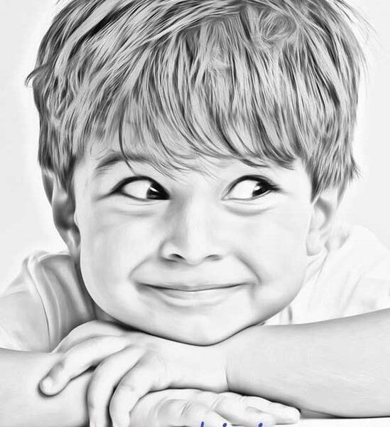 عکس کودک سیاه قلم