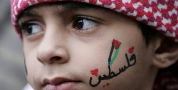عکس نوشته کودک فلسطینی