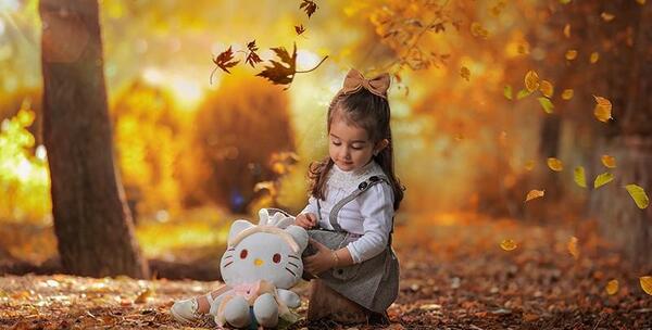 ایده عکس کودک در پاییز